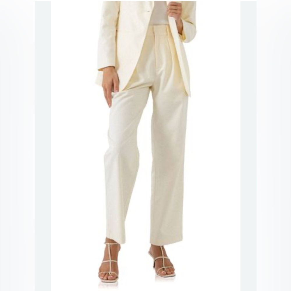 New! Endless Rose‎ Ivory Pleated Dress Pants Sz Small